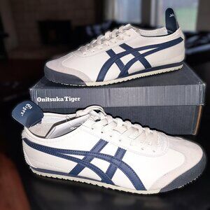 Onitsuka Tiger Mexico 66 Men's 9.5 Sneakers Birch/Peacock Blue BRAND NEW IN BOX
